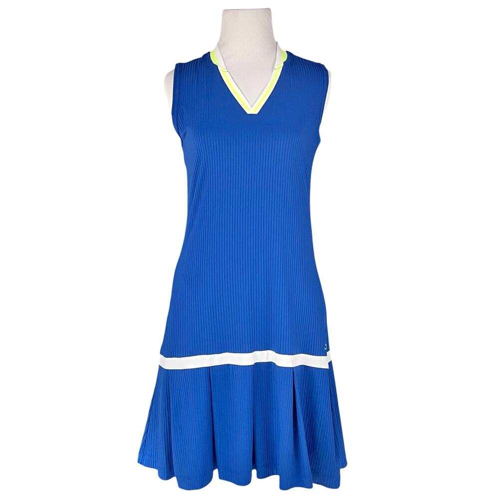 SLAZENGER Refresh Sleeveless Pleated Dropped-Waist Golf Dress Blue Size S